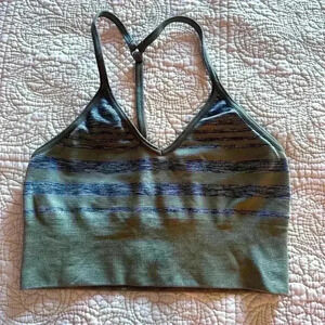 HIIT Size Small Womans Olive Green and Grey Sports Bra Active Comfotable Workout